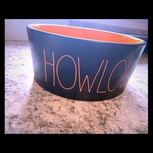 rae dunn black orange dog bowl howloween new